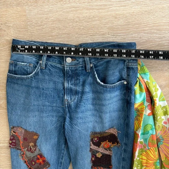 Handmade Upcycled 70s Flare Hippie Patchwork Jeans